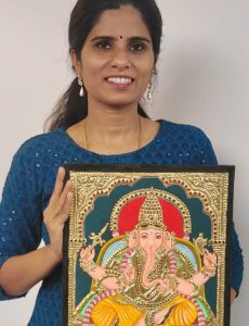 Mekala Selvaraj,Banglore
Tanjore Painting “Lord Ganesha”
mekalaselvaraj