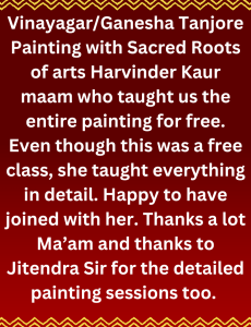 Mekala Selvaraj,Banglore
Tanjore Painting “Lord Ganesha”
mekalaselvaraj